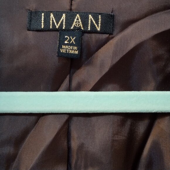 IMAN 2-Piece Chocolate Brown Pantsuit – Size 2X, Elegance & Comfort - Picture 11 of 12